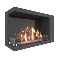 Биокамин угловой SteelHeat LONG 800 левый