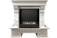 Биокамин в портале Firezo Pierre luxe Белый, Сланец белый, стандарт